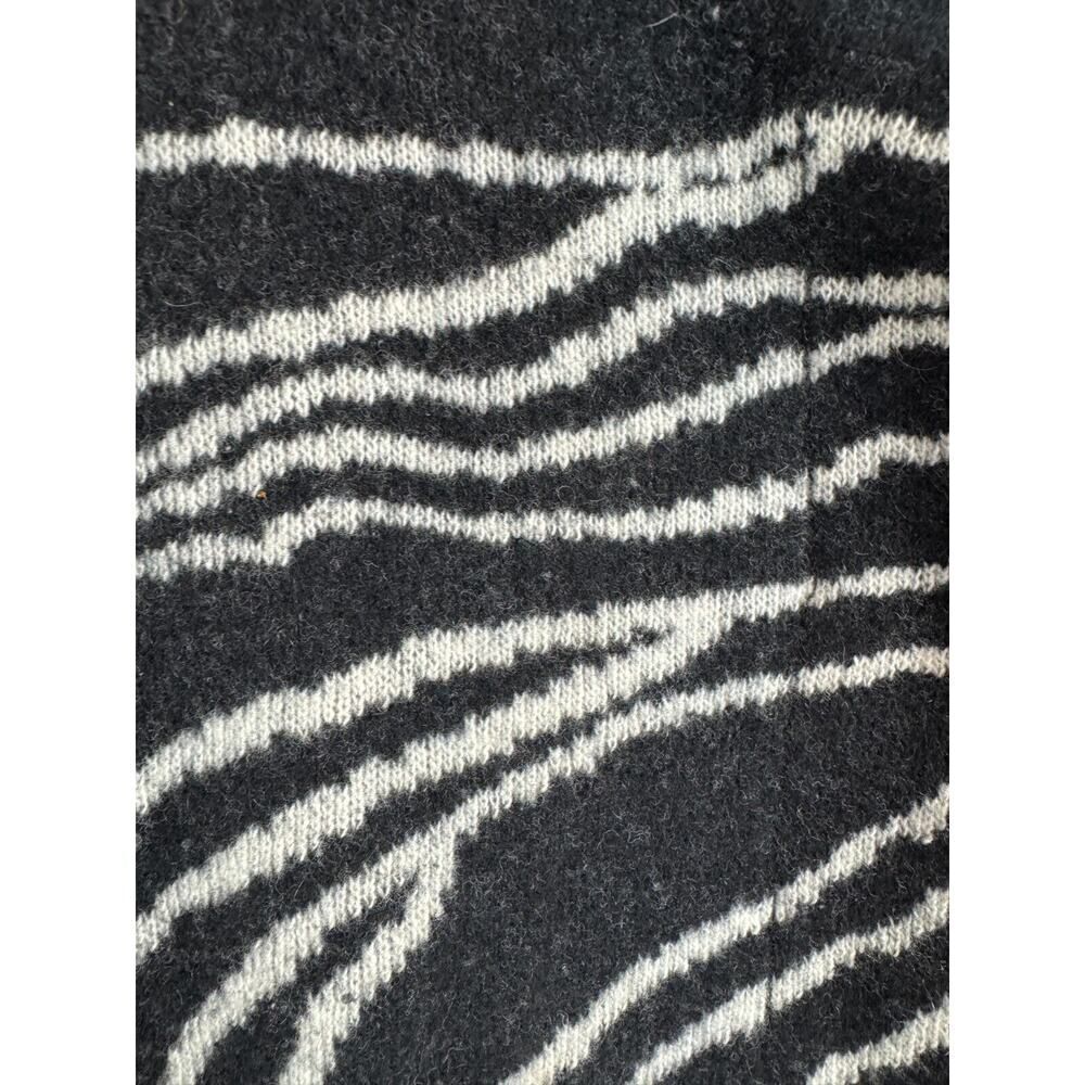 MAEVE ANTHROPOLOGIE lambswool black white knit cardigan sweater S - Picture 2 of 10